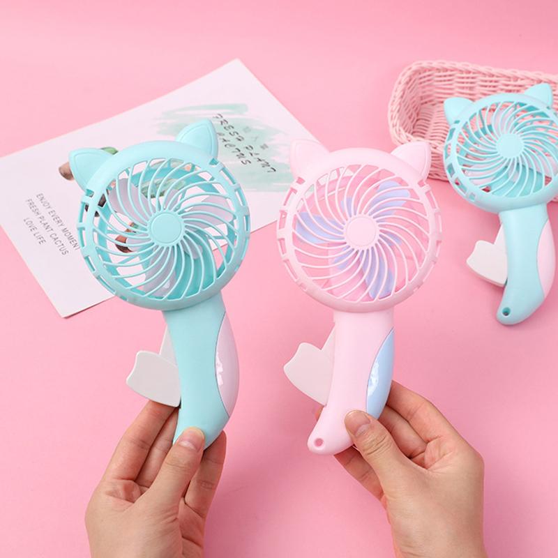 Manual Press Small Fan Hand Pressure Fan Personal Fan Handheld Cartoon Mini Portable Hand Fan For Kids Girls Women Man Outdoor