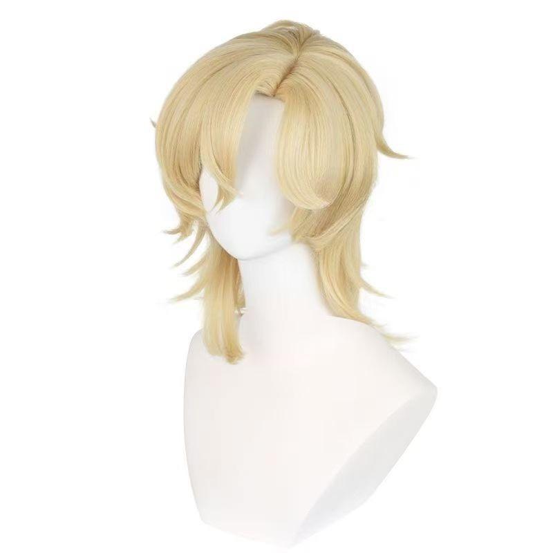 

Парик для косплея из аниме-авантюрина, игра HSR, авантюрин, короткие, золотистые, термостойкие, синтетические волосы, вечерние, унисекс, парики + шапочка для парика One Size