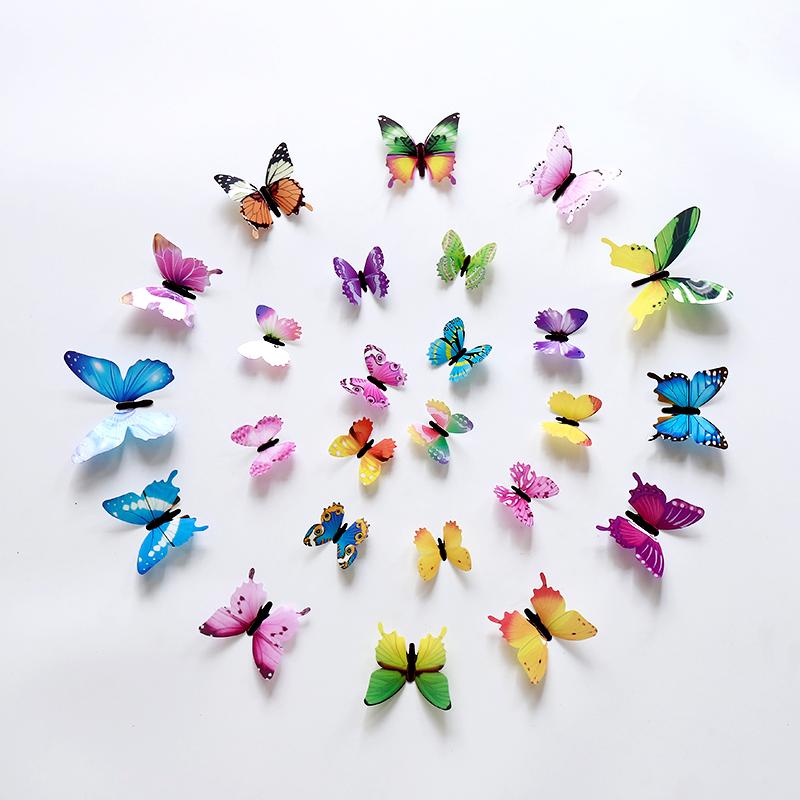 12pcs Luminous Butterfly Design Decal Art Wall Stickers Room Butterflies Home Decor DIY Stickers 3D Fridge Wallpaper Decoration