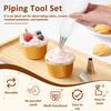 14/15Pcs Piping Bags and Nozzles Set Reusable Cake Decorating Supplies with Reusable Piping Bags Cleaning Brush Stainless Steel