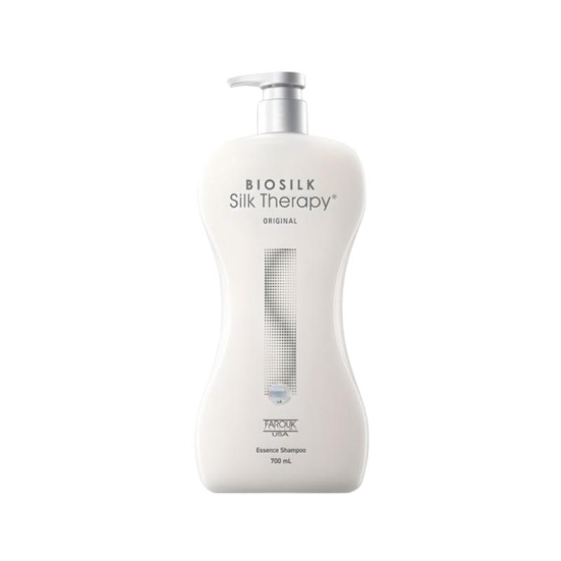 Silk Therapy BIOSILK Original Essence Shampoo 700ml | Protein Shampoo for Damaged Hair & White Floral Scent 700ml