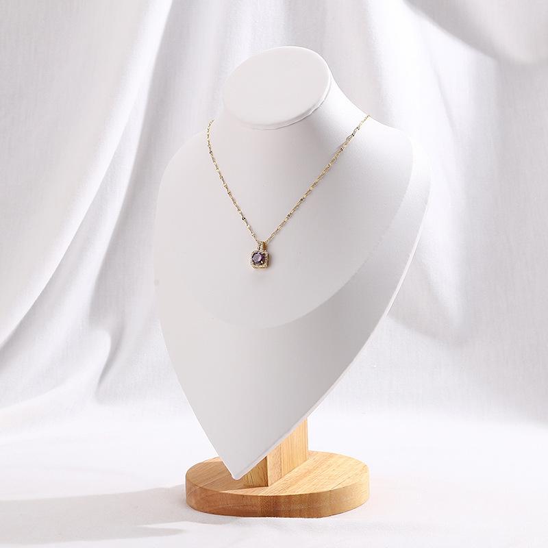 High-end Solid Wood Heart-shaped Necklace Pendant Display Stand Necklace Jewelry Display Window Counter Jewelry Display Props