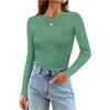 Maglietta da Donna a Maniche Lunghe Girocollo a Righe Slim Fit Casual Basic