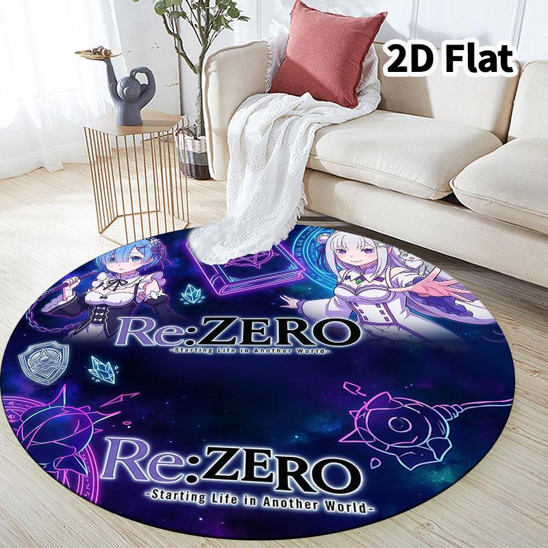 Re Zero Round Area Rug Carpet Rug For Living Room Bedroom Sofa Playroom Decor Nonslip Floor Mat