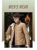 Men's Winter Fleece-Lined Lapel Military Jacket - Loose Fit Lambswool Coat