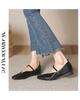 2023 Retro Low-Heeled Mary Jane Shoes: Square Toe, Soft Leather, Shallow-Mouth with Buckle Design for Women
