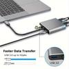 4 In 1 USB C Hub Multiport Adapter Docking Station Type C To 4K HDTV VGA 100W PD Fast Charge Splitter for MacBook Pro/Air Laptop