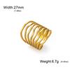 Stainless Steel Gold Color Geometric Open Ring Fashion Minimalist Finger Rings Wedding Party Jewelry Gift Wholesale