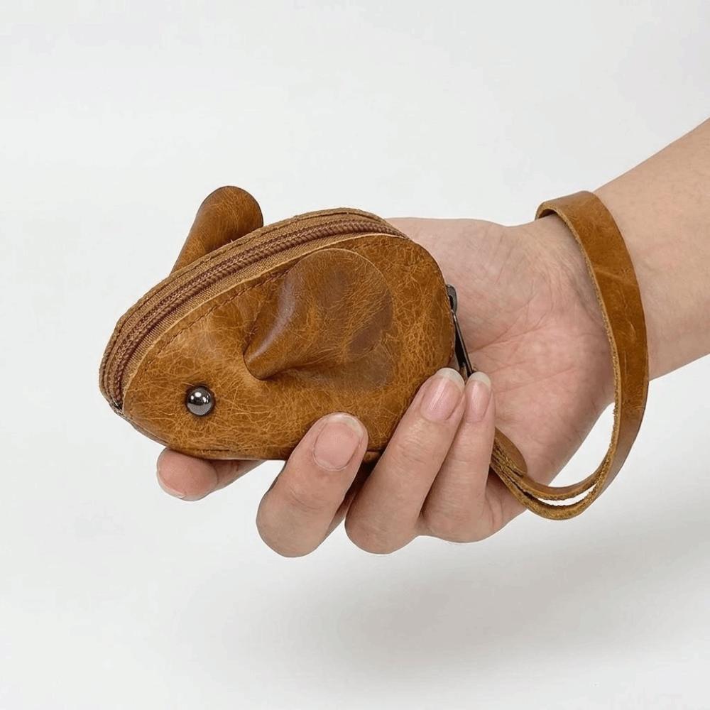 Portafogli per Mouse in Pelle Sacchetto Chiavi con Cerniera a Cartoni Animati Portamonete Mini Creativo per Bambini