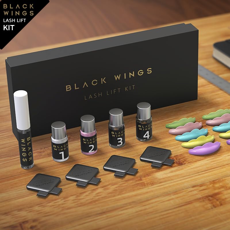 BLACKWINGS Набор для лифтинга ресниц Завивка ресниц Цистеин Быстрая завивка Наращивание Ламинирование Фиксирующий лосьон Крем Сыворотка для ресниц Гель-клей Ролики Подушечки Инструменты Салон