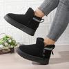 Spring and Autumn New Thick-soled Snow Boots Women's Muffin Bottom Velvet Fashionable and Comfortable Warm Side Zipper Short Boots