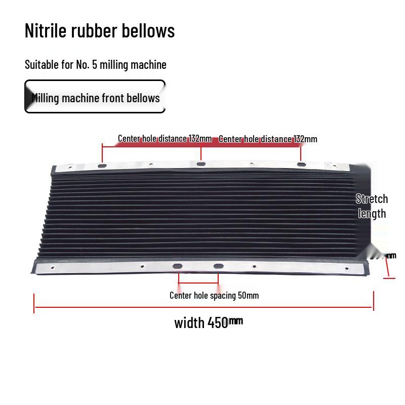 Turret Milling Machine Rubber Bellows Protective Cover - Anti-Iron Filings & Chip Guard