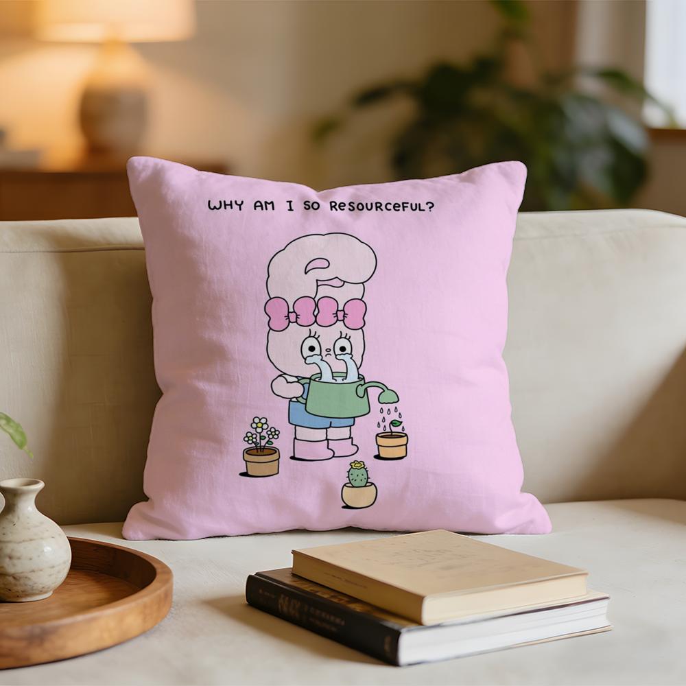 

Cute EEsther Bunny Pink Cushion Cover Short plush pillowcase for bed sofa carwashable 30x30cm