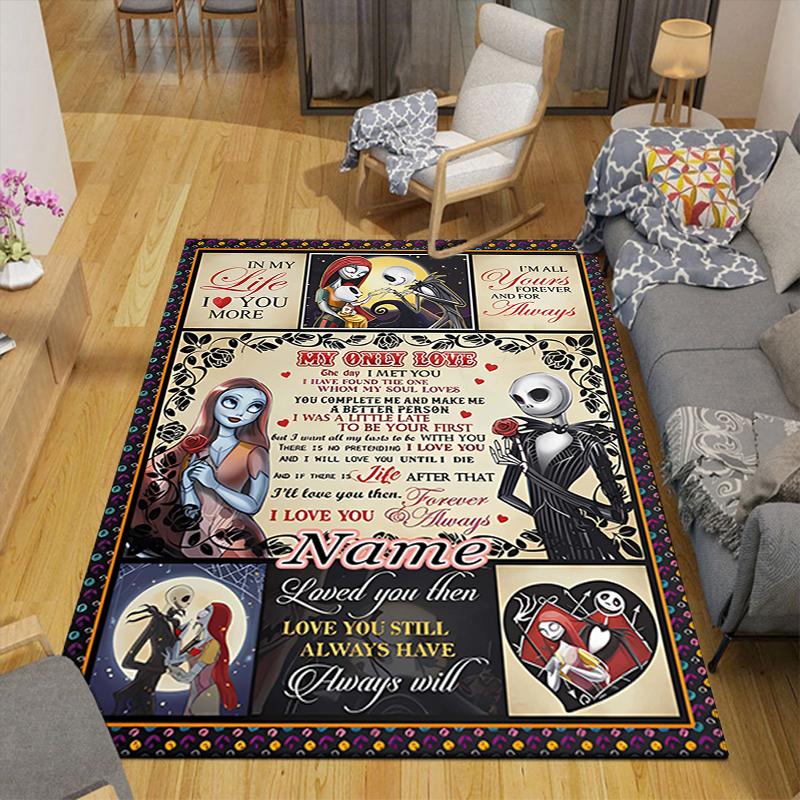 Custom 1Pc Christmas Nightmare Before Rug Office Carpet Indoor Outdoor Entrance Doormat Nonslip Soft And Comfortable Living Room D91697