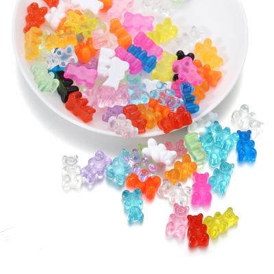 10Pcs/Pack Transparent Cartoon Bear Candy Charm Pendants Decor For Cute Earrings Necklaces Bracelets DIY Jewelry Making Supplies