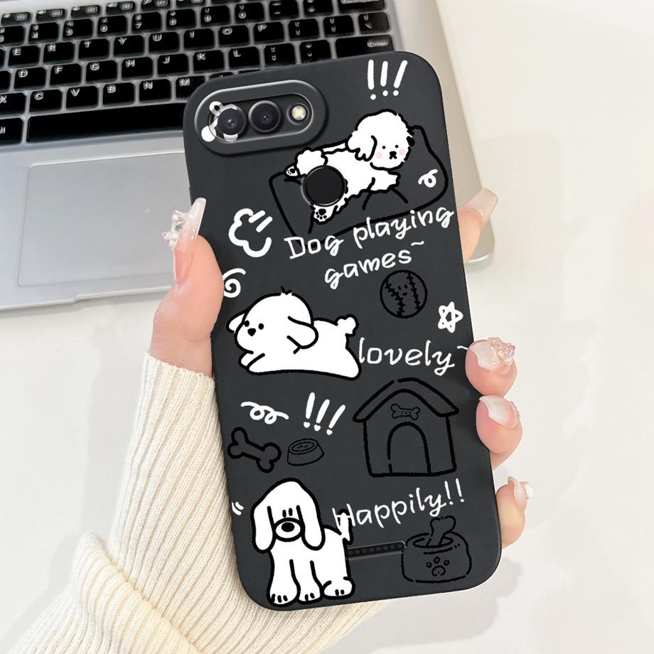For Xiaomi Redmi 6 6A Case Soft Matte Silicone Capa Goothic Style Cartoon Panda Flower Back Cover For Redmi6 Redmi6a Coque Funda