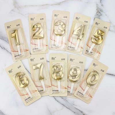 Golden Birthday Candles 0-9 Digital Cake Topper Number Wedding Cakes Dessert DecorParty Supplies Accessories