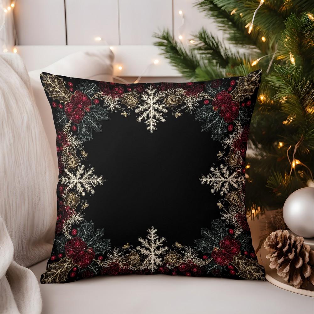 Home Decor Snowy Christmas Tree Pillow for Holiday Decor Pattern Cushion Cover Suitable for Sofa Bedroom Car Pillow Cover