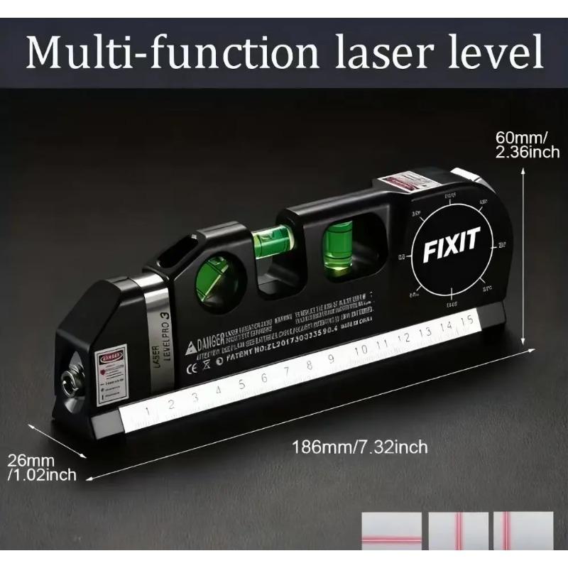 New Easy to Use Laser Level Line Tool Multipurpose Laser Level Kit Standard Cross Line Lase 8 Feet Measure Tape Ruler