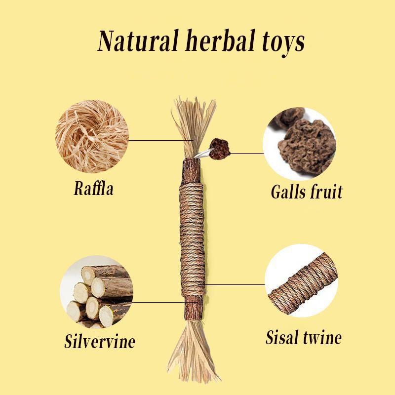 Cat Toys Silvervine Chew Stick Polygonum Kitty Raffia Grass Pet Supplies Cleaning Teeth Stick Pet Bite Hemp Rope Cat Toy