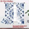 2D Flat Photography Backdrop Party Backdrop Blue Floral S 100% Polyester Festive Holiday Use for Bedroom Wall Decorations