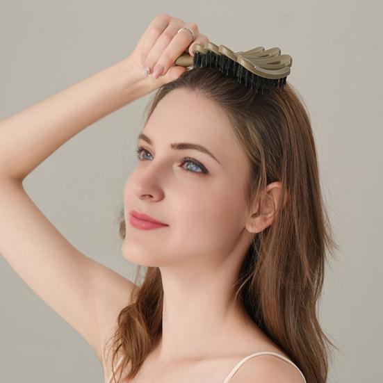 Yousheng Boar Bristle Hair Brush Portable Anti-static Vented Hair Paddle Brush Women Scalp Massage Hair Voluming Styling Detangling Comb