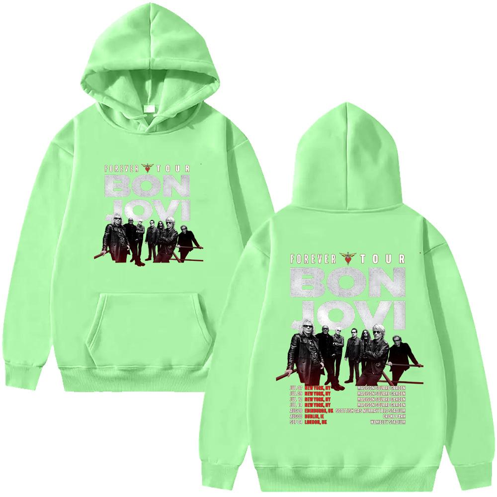 Bon Jovi Band Hoodies Bon Jovi Forever Tour Grafik Kleidung Unisex High Street Langarm Pullover Streetwear Hoodie