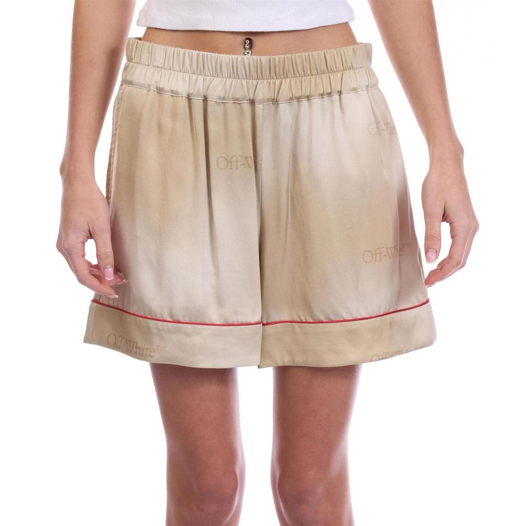 Off-White Womens/Ladies Viscose Debossed Pyjama Shorts