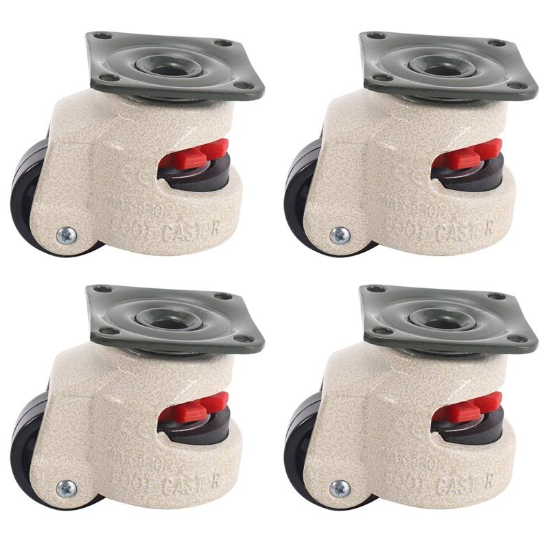 4Pcs Retractable Leveling Casters Industrial Machine Swivel Caster Castor Wheel for Office Chair Trolley 220lbs Capacity GD-40F
