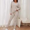 2024 Autumn Women's Casual Knit Two-Piece Set with Round Neck