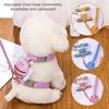 Bee Pattern Cat Small Dog Leash Anti Escape Special H Harness Web Red Adjustable Chest Strap For Walking Cats And Small Dogs