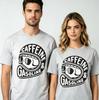 2026 New Black Roundneck Tshirt With Retro Helmet Skull Pattern Caffeine And Gasoline Print Motorcycle Rider Cotton Tshirt