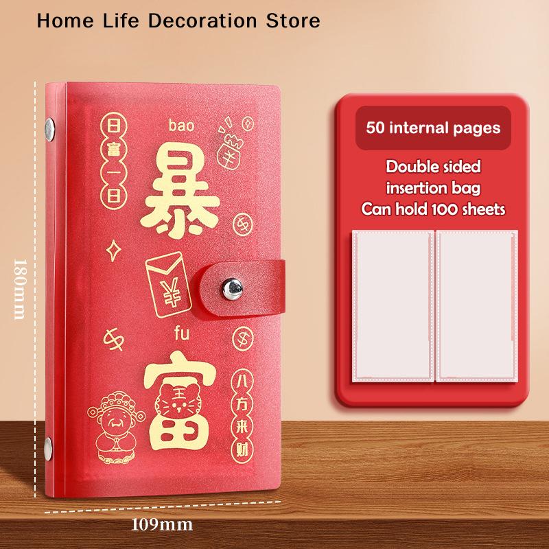 Get Rich Overnight 100 Envelopes Money Saving Challeng Large Capacity Waterproof PU Save Money Mini Binder Saving Challenge Gift