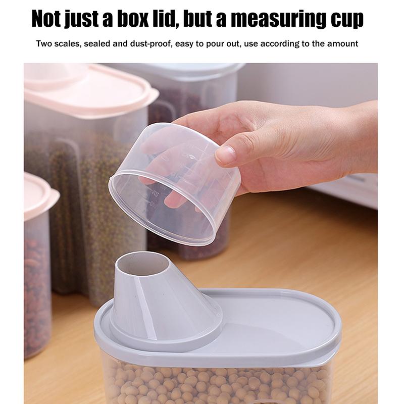 Grain Storage Container With Measuring Cup Food Storage Box Dry Goods Airtight Container Rice Bucket