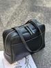 Retro makeup bag, genuine leather women's bag, large-capacity commuting hand-held armpit bag, single-shoulder crossbody bag