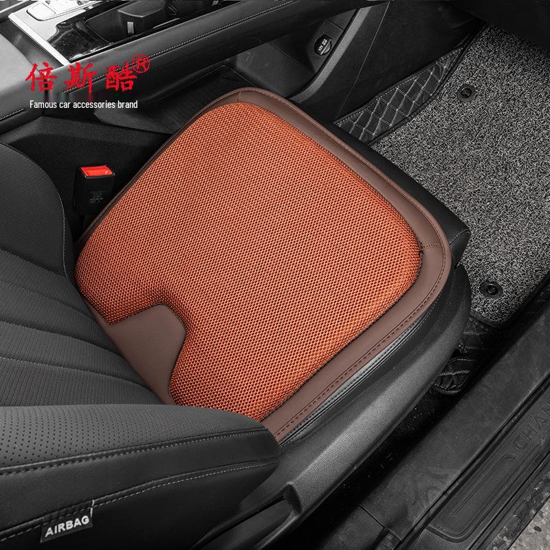 Original Nappa Leather Car Seat Cushion: Breathable, Universal, Ventilated, Single Driver's Seat for All Seasons.