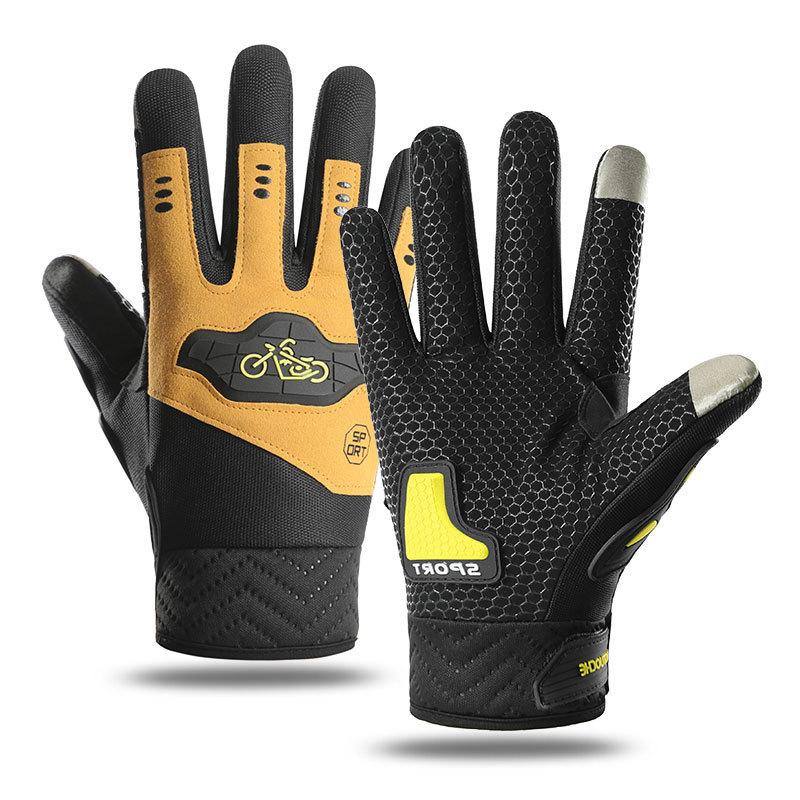 Riding Gloves Non Slip Driving  Outdoor Cycling Touch Screen Electric Bike Windproof and Cold Mountain Climbing Men's Fingers Spring and Autumn