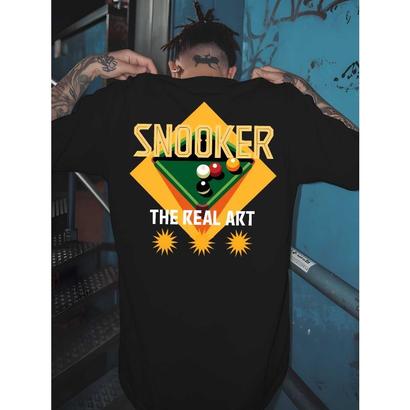 

Men s Large Snooker-Themed T-Shirt - Fit with Back Print Snooker Balls & Cues Design, Billiard Table Color Scheme (Green/Yellow/White) 2XL чёрный