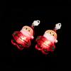 Santa Claus Xmas Dangle Ear Clips Electric Luminous Christmas Pendant LED Drop Earrings  Girls