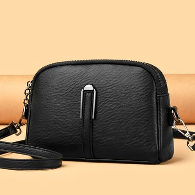Borsa a tracolla da donna tinta unita con tracolla regolabile, borsa a spalla casual per uso quotidiano, borsa da donna versatile vintage