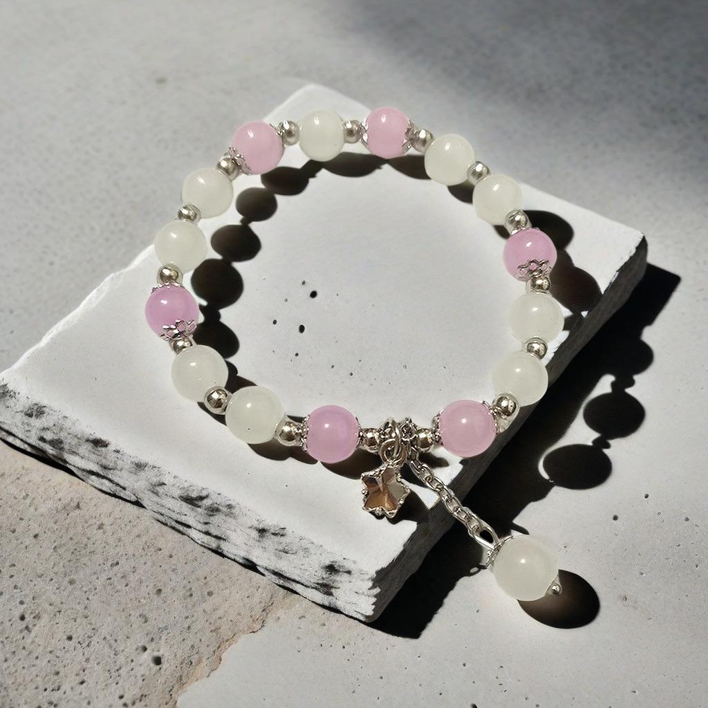 2025 Jadeite Green Jade Rabbit Bracelet: High-End Chinese Style, Year of the Snake, Elegant Women's Niche Beaded Design