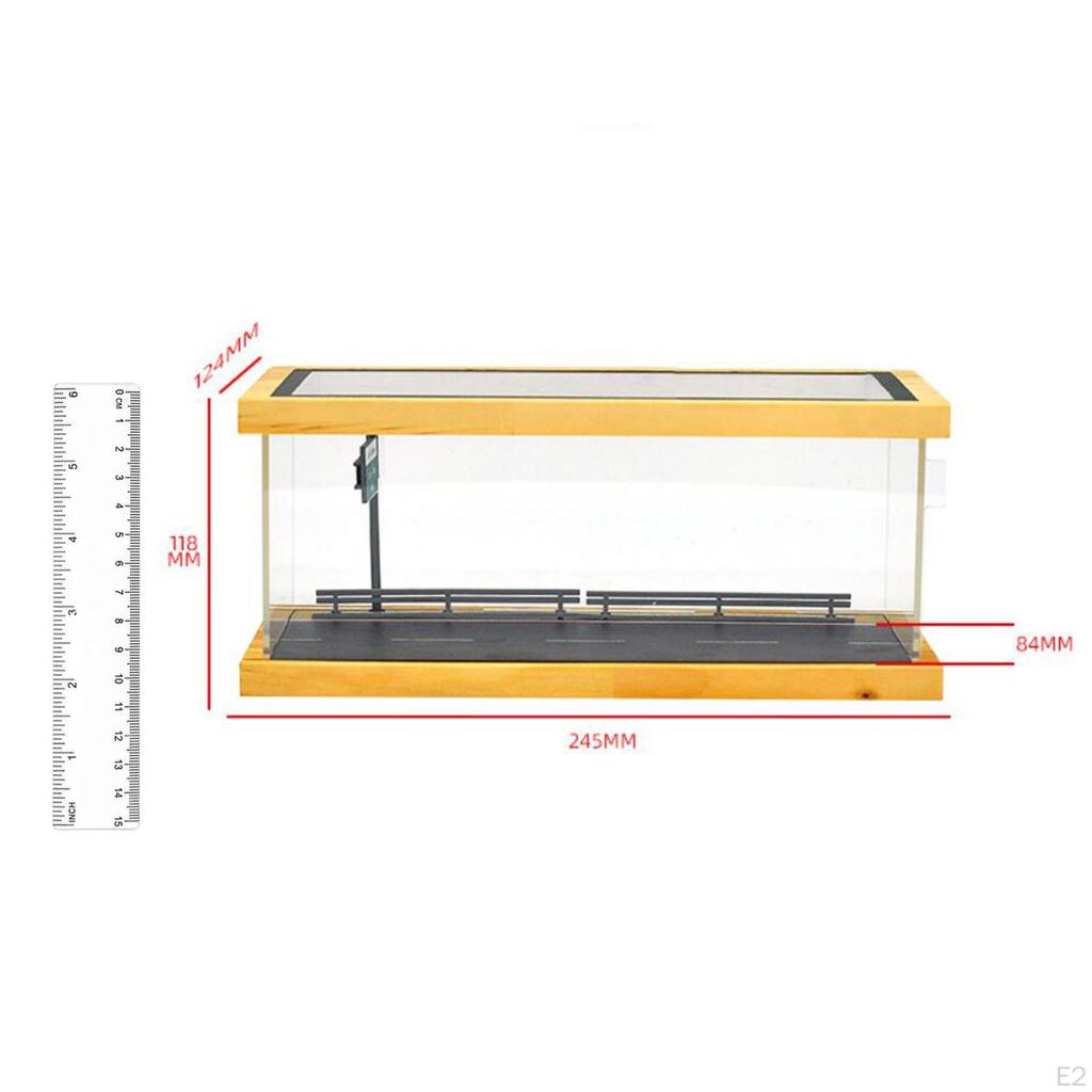 1/64 Diorama Parking Lot Scene Model Acrylic Display Case, Mini Car Garage Layout Landscape, Office