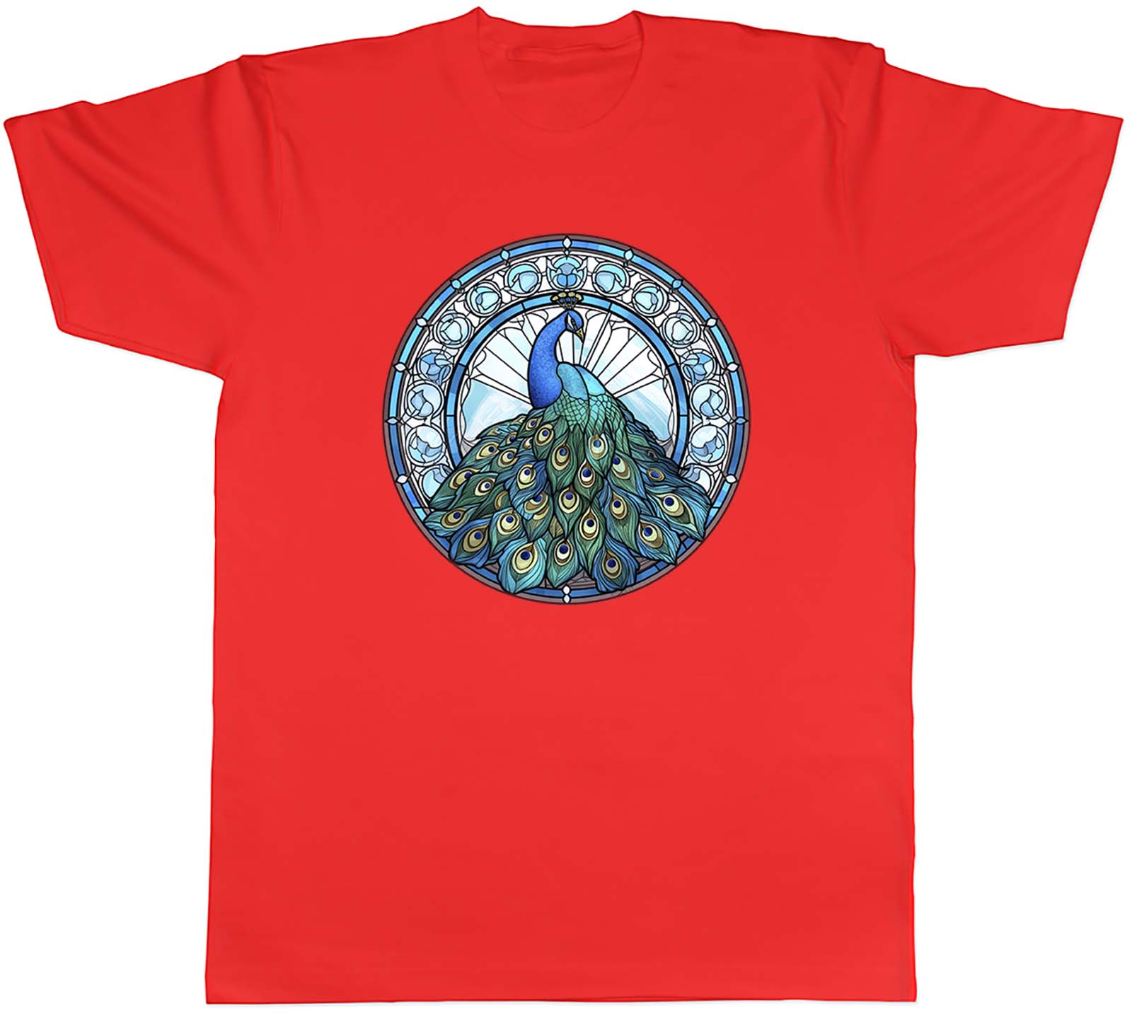 Peacock Unisexs TShirt Stainglass Feather Bird Pheasent Unisex Tee Gift S