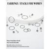 8 Pairs Hypoallergenic Stud Hoop Earrings Set for Women Men Surgical Steel Seamless Earrings,Dainty Small Flat Back Earrings