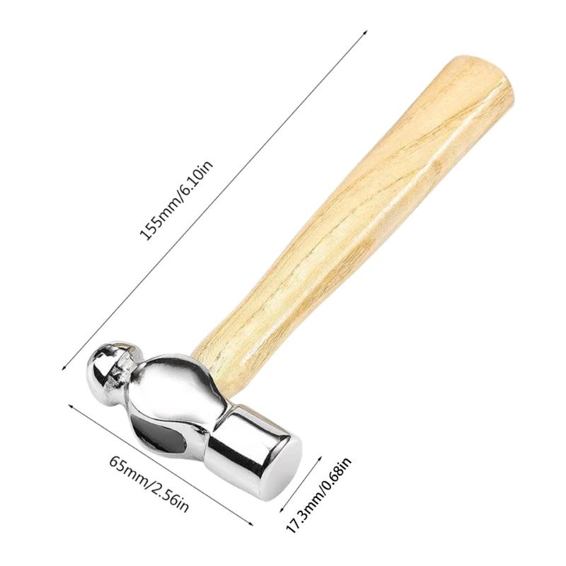 Wooden Handle Round Head Hammer Jewellery Making Accessories Tools Jewellery Mini Hammers Hunting Hammer for Craft