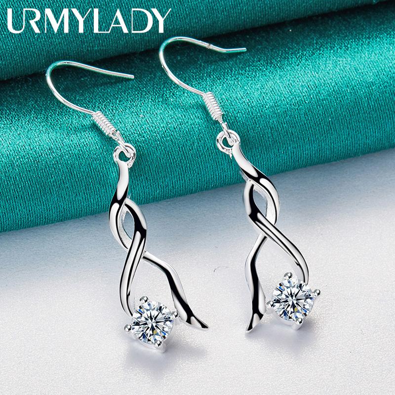 Cercei Zircon Twist Argint 925 Pentru Femei Bijuterii Fashion Charm