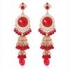 Retro Indian Alloy Rice Bead Tassel Earrings with Scenic Design