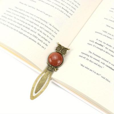 1PC Vintage Owl Gem Bookmark Alloy Inlay Gem Bookmark Artykuły papiernicze Artykuły papiernicze Artykuły szkolne