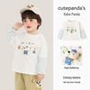 Kaka Panda Kids' Long-Sleeve T-shirt - Trendy Spring/Autumn Layer for Boys and Girls