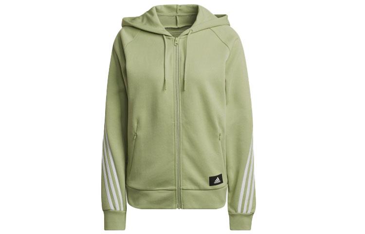adidas W Fi 3S Fz Reg Sporty Hooded Jacket Green HE1661 S
